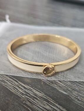 Coach Gold Hinged Enamel Bracelet
